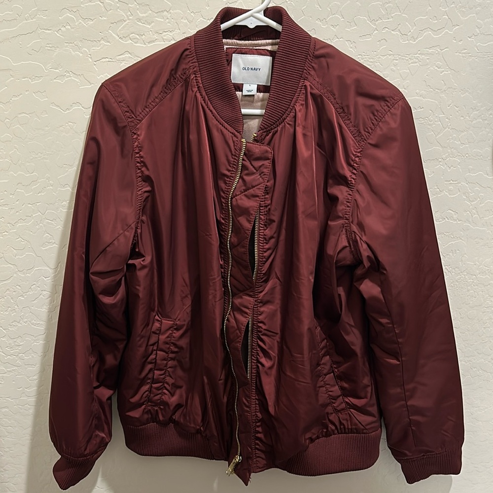 Old Navy Maroon bomber jacket size:L